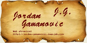 Jordan Gamanović vizit kartica